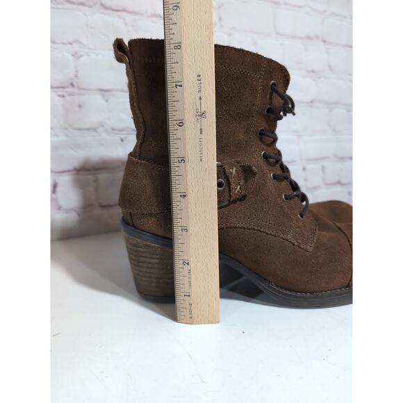 Taos Laka Boots Womens Brown Rugged Leather Suede Zip Lace Up Cap Toe Sz 10.5/41 - Picture 12 of 12